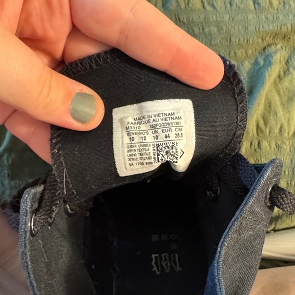 Converse All Black Canvas High-Tops - Picture 2 of 6